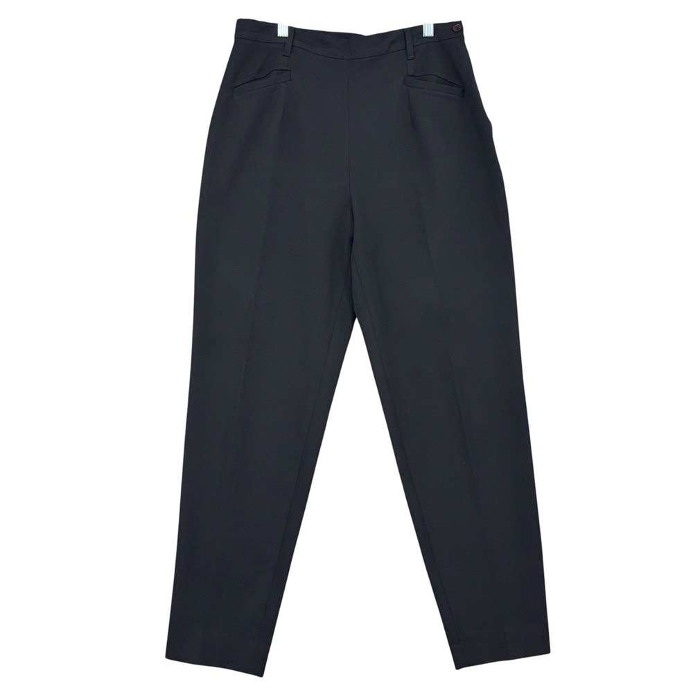 Vertigo Vintage Tapered Trousers Womens 12 Poly Rayon Blend Black Made in France